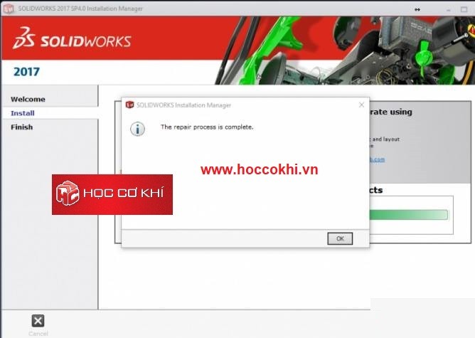Sửa chữa lại chương trình cài đặt (Repair Solidworks)